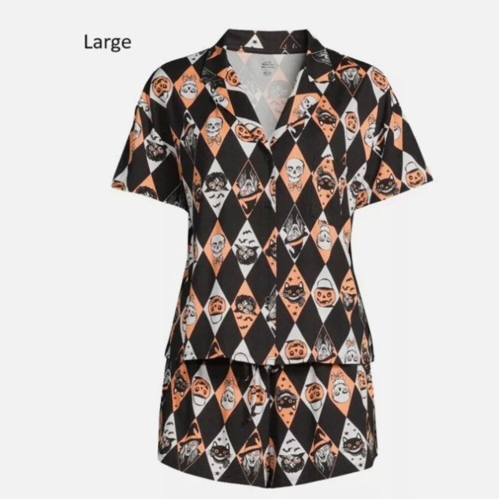 Way to Celebrate LARGE Black Diamond Soot Pajama Set NWT